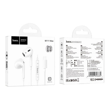 Hoco M111 Max Plug And Play Primero Digital Lightning Handsfree - White